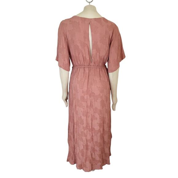 NEW SALTWATER LUXE Vintage Rose Button Front Hi Low Dress in Peach SZ L - Picture 6 of 10